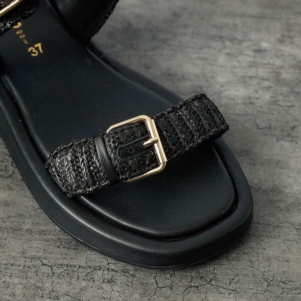 【PAOLO BOVE / パオロ ボーヴ】ラフィアベルトサンダル / 厚底サン