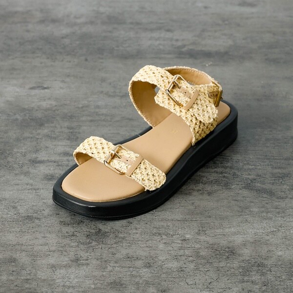 【PAOLO BOVE / パオロ ボーヴ】ラフィアベルトサンダル / 厚底サン