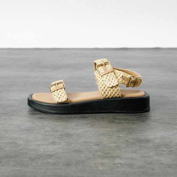 【PAOLO BOVE / パオロ ボーヴ】ラフィアベルトサンダル / 厚底サン