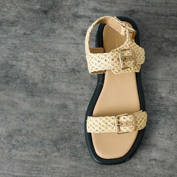 【PAOLO BOVE / パオロ ボーヴ】ラフィアベルトサンダル / 厚底サン