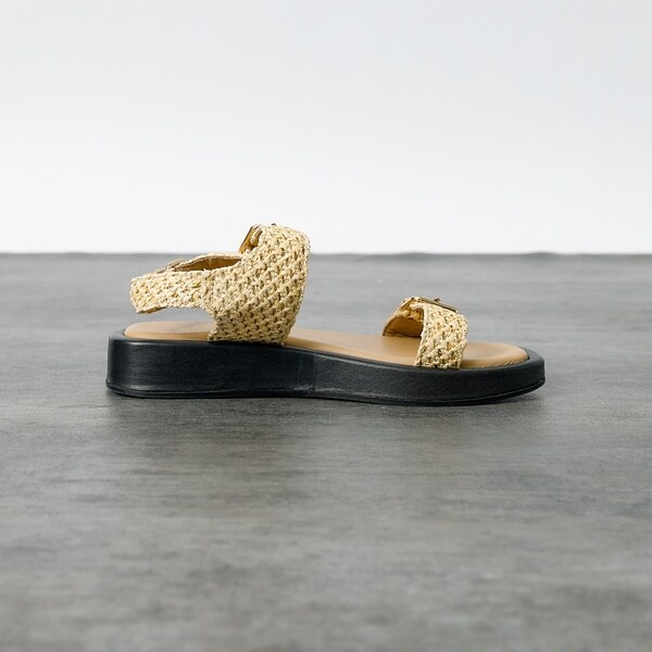 【PAOLO BOVE / パオロ ボーヴ】ラフィアベルトサンダル / 厚底サン