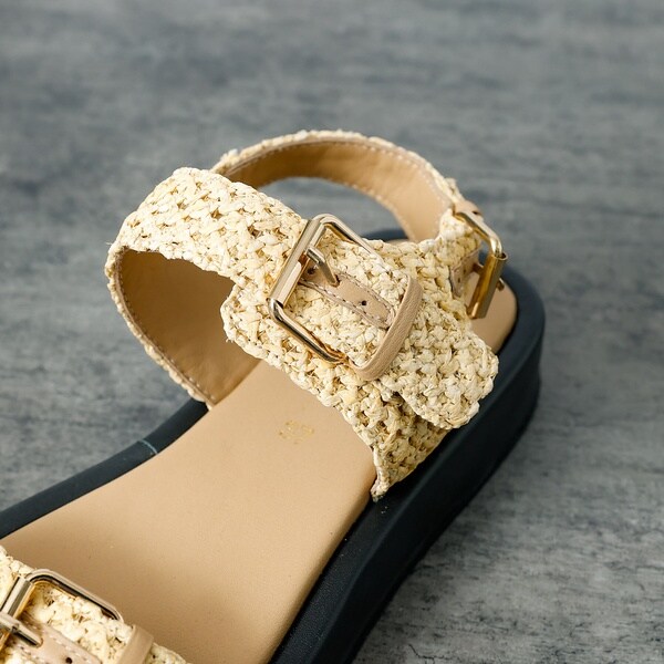 【PAOLO BOVE / パオロ ボーヴ】ラフィアベルトサンダル / 厚底サン