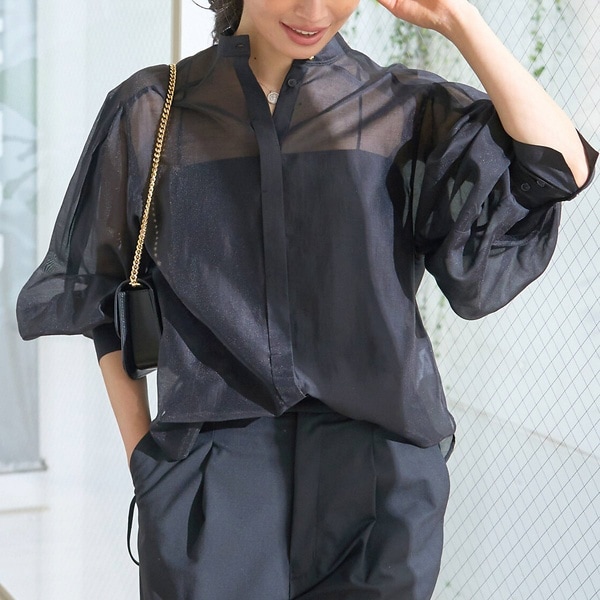 タックボリューム袖シアーブラウス | ルージュ・ヴィフ ラクレ(Rouge