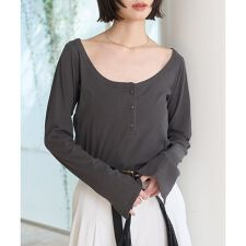 コットンヘンリーネックプルオーバー