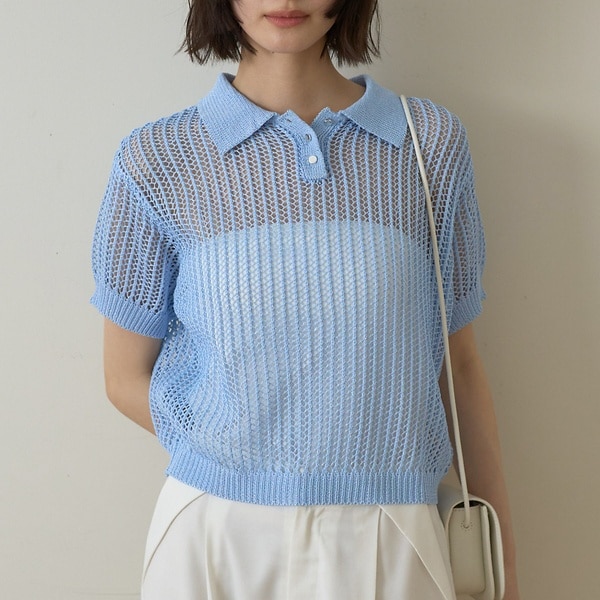一部店舗限定】メッシュニットポロシャツ | ルージュ・ヴィフ ラクレ