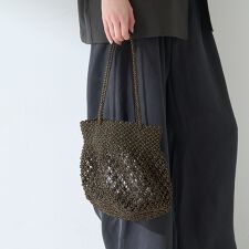 【The Bagmati/ザ バグマティ】メタリックラメ糸ネットバッグ