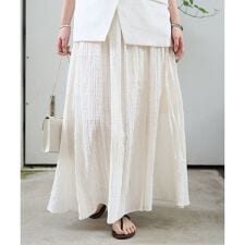 ボリュームギャザーサイドスリットロングスカート