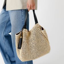 タッセル付き ペーパートートバッグ / 雑材バッグ