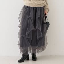 ルージュ・ヴィフ ラクレ(Rouge vif la cle)の【一部店舗限定】チュールフォルムスカート