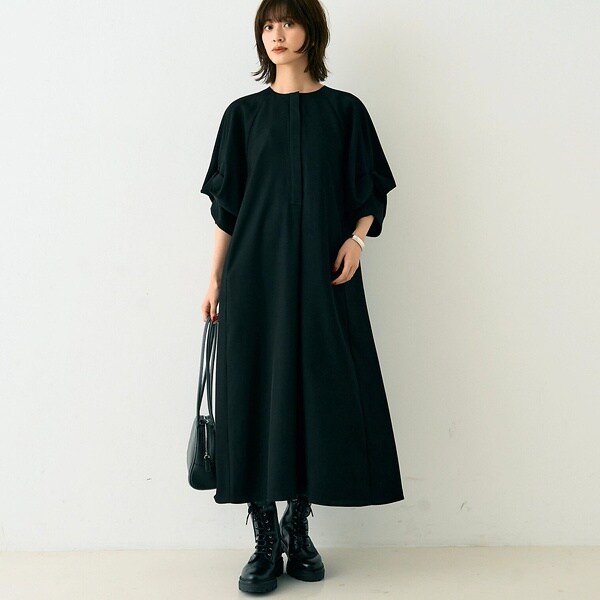 TICCA／ティッカ】リネンフレンチスリーブワンピース | ルージュ