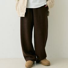 ウール起毛ジャージーカーブパンツ【予約】
