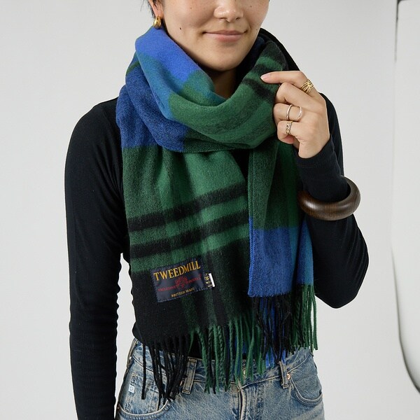 SLOBE IENA TWEEDMILL ツイードミル ウール大判ストール 緑 スローブ