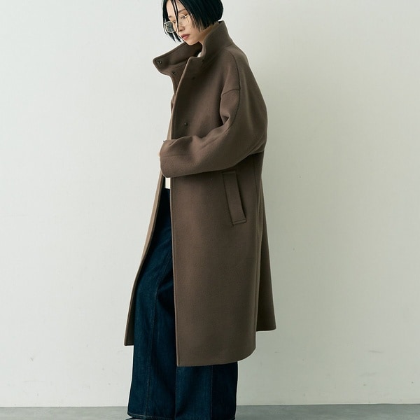 Rouge vif la cle チャコールグレー　ロングコート レディース セール】 ノーカラー ロングコート （アウター）｜Rouge vif la