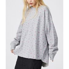 【JEMORGAN / ジェーイーモーガン】ガーゼ裏毛 花柄クルースウェット/J