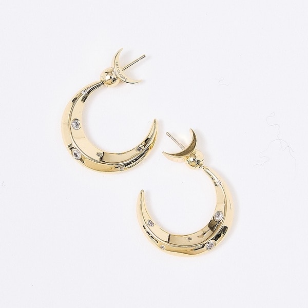 [}C]yLILI CLASPE/NXvzLUNA EARRING isAXy\/[WEBt NiRouge vif la clej S[h