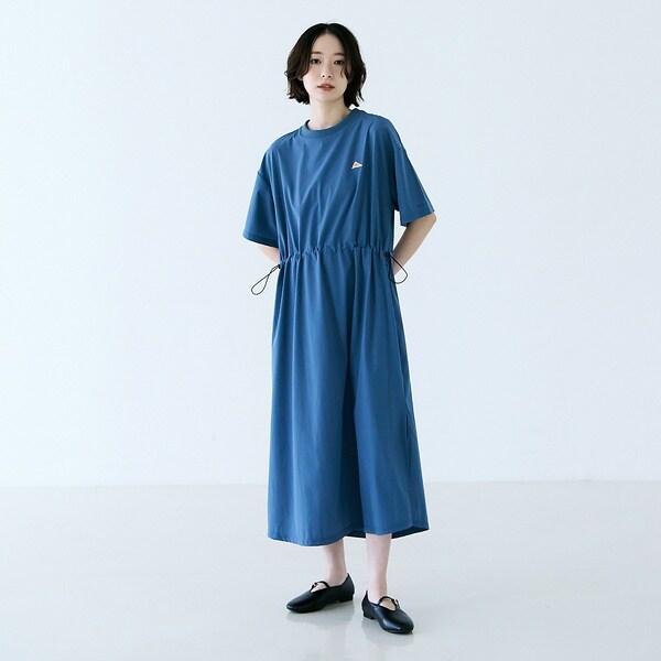 ADAM ET ROPE'】フロントジップ ベロア BOTANICAL DYED DRESS
