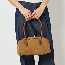 【VELETTO/ヴェレット】スエードボストンバッグ/バッグ/ブラウン/合成皮革