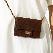 【VELETTO/ヴェレット】スエードキルティングカードケース/チェーンストラッ