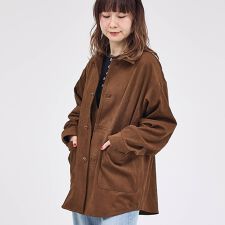 【LE MELANGE/ル・メランジュ】ECOスウェードシャツジャケット/フェイ