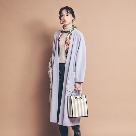 Rouge vif la cle いじくっ ボンディングライトハーフコート ネイビー 36 