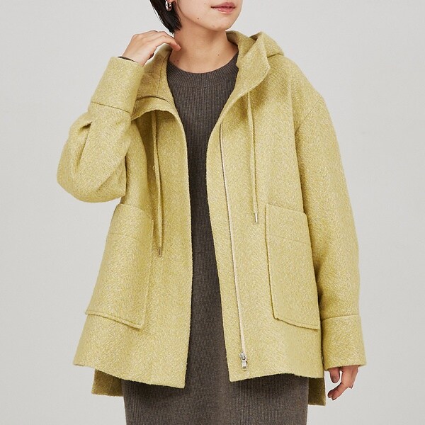 人気 ブランド 服をチェック - 最新トレンドファッション ヘリンボンツイードミドルコート マルイ | カリテ(qualite) | ジャケット・アウター