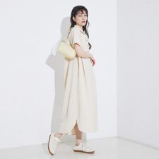 【接触冷感＆吸水速乾＆UV】シアサッカーシャツワンピース