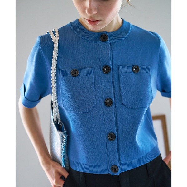 ブラウン ショートスリーブカーデ　カリテ　フリーサイズ ショートスリーブカーデ | カリテ(qualite) | マルイウェブチャネル