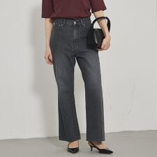 【e×qualite】フレアークロップドデニム