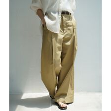 TCツイルWループタックワイドパンツ