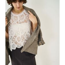 【前後2WAY仕様】スカラップレース2WAYブラウス【予約】