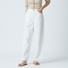 e×qualite STAFF コットンリネンワイドストレートデニム
