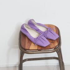 シャーリング スクエアトゥ バレエシューズ