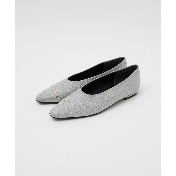 メタルモチーフ フラットパンプス