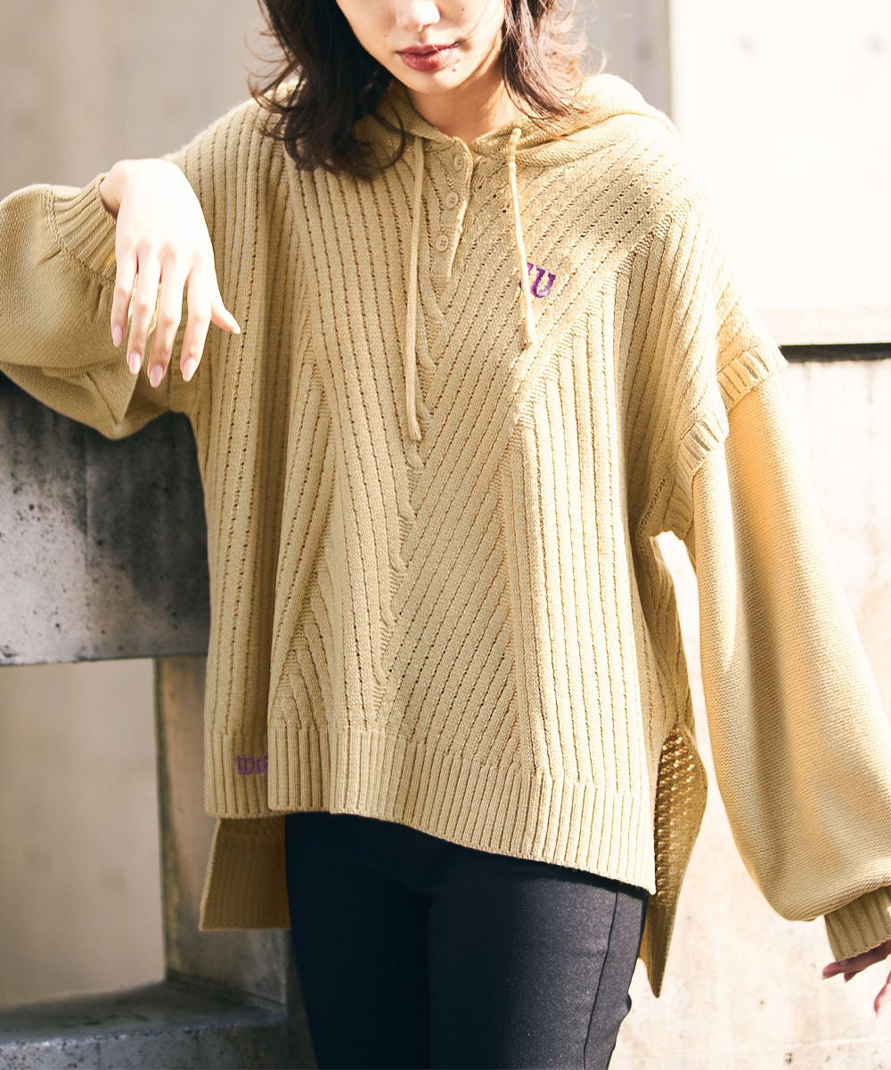 ＜Ｗｉｌｓｏｎ＞カシミヤタッチフードニット Wilson＞カシミヤタッチフードニット | ラナン(Ranan
