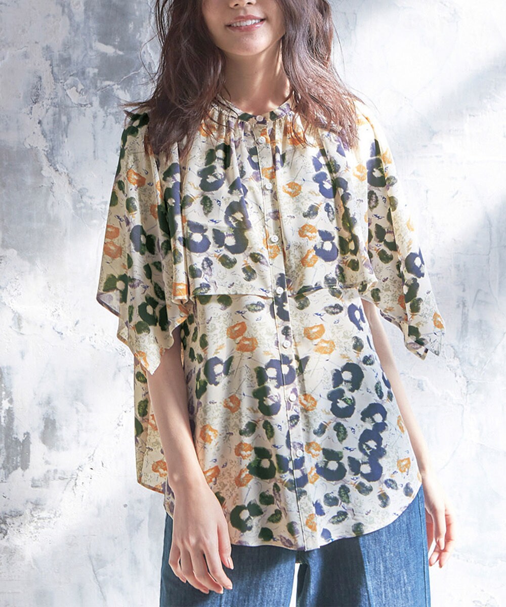 ぼかし花柄ケープブラウス | ラナン(Ranan) | マルイウェブチャネル
