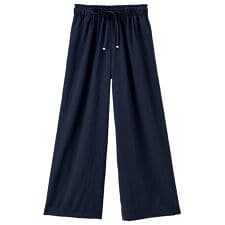 麻調スラブ素材ワイドパンツ５５丈