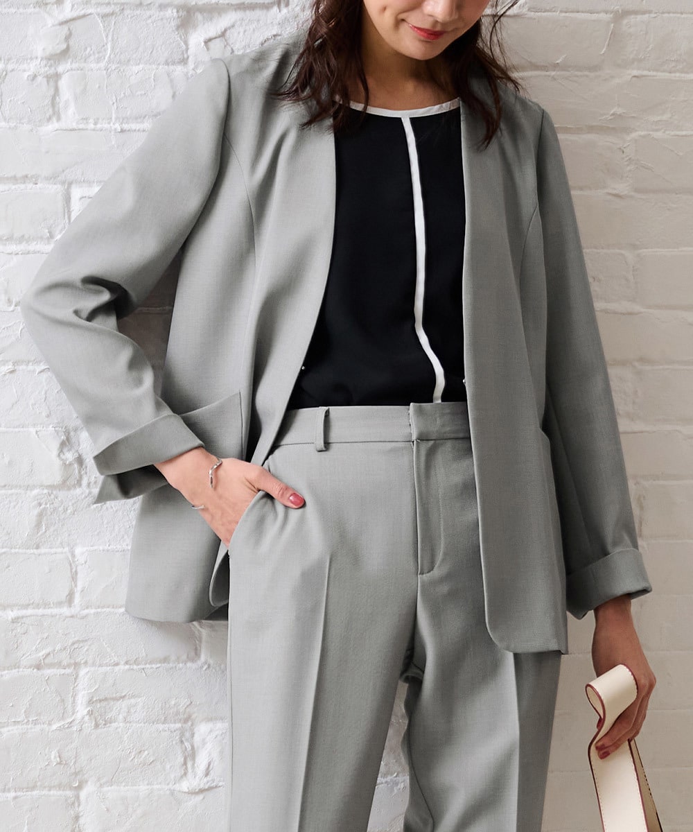 ひんやり！洗える麻調ノーカラージャケット | ラナン(Ranan) | マルイ