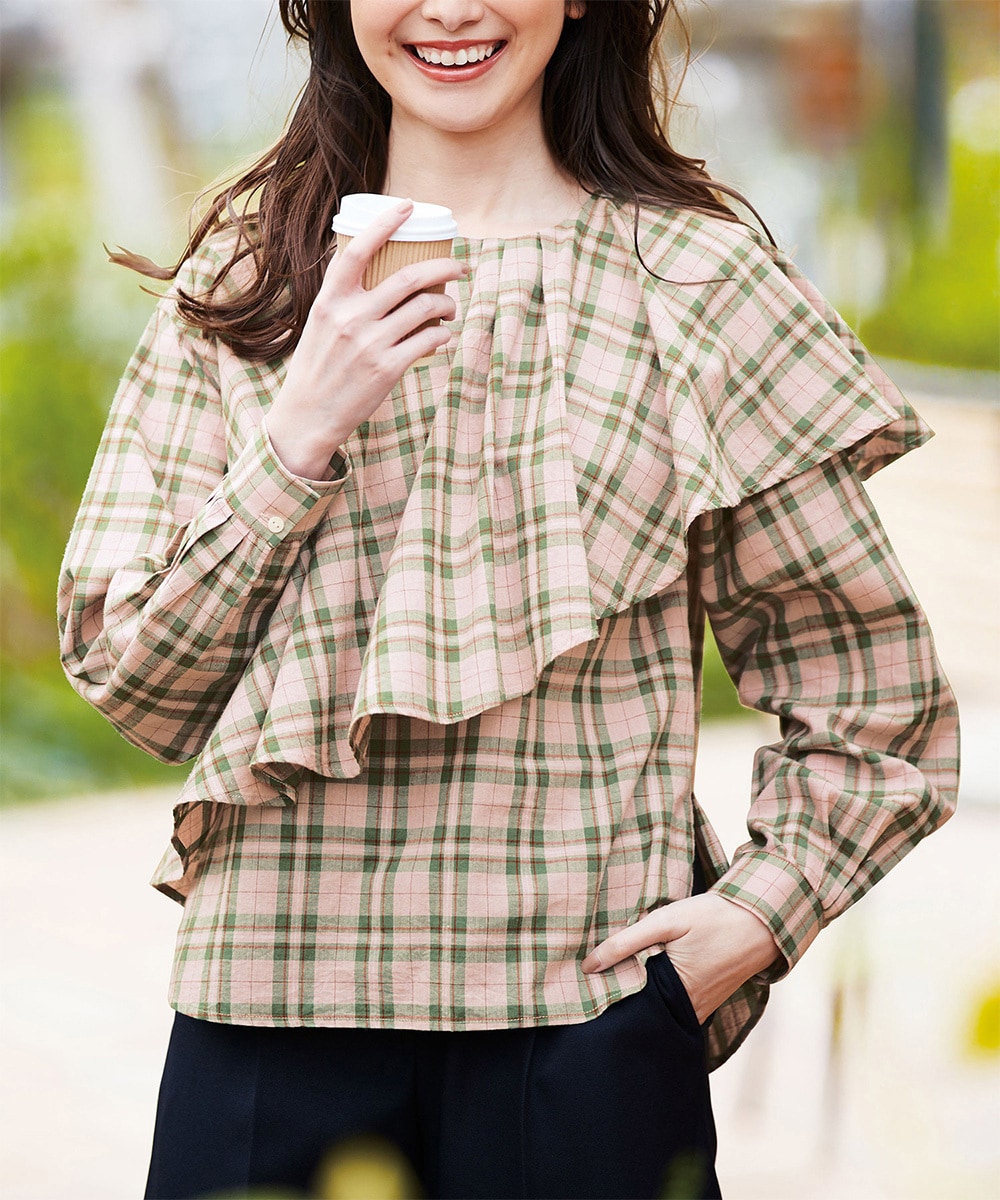 ラナン（Ranan）/チェック柄デザインブラウス チェック柄デザインブラウス | ラナン(Ranan) | マルイウェブチャネル