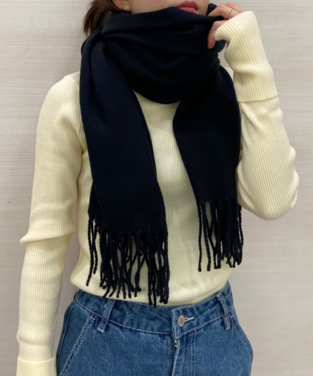 カシミヤタッチ大判無地ストール