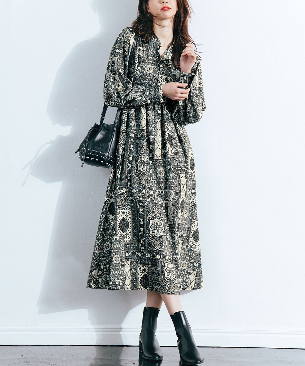 チェック×花柄サックワンピース | ラナン(Ranan) | マルイウェブチャネル