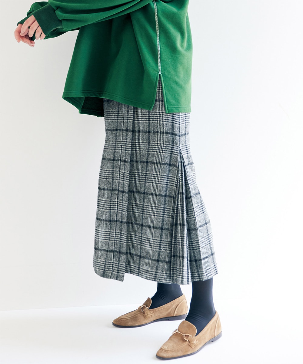 チェック柄アシメフレアスカート | ナラカミーチェ(NARACAMICIE