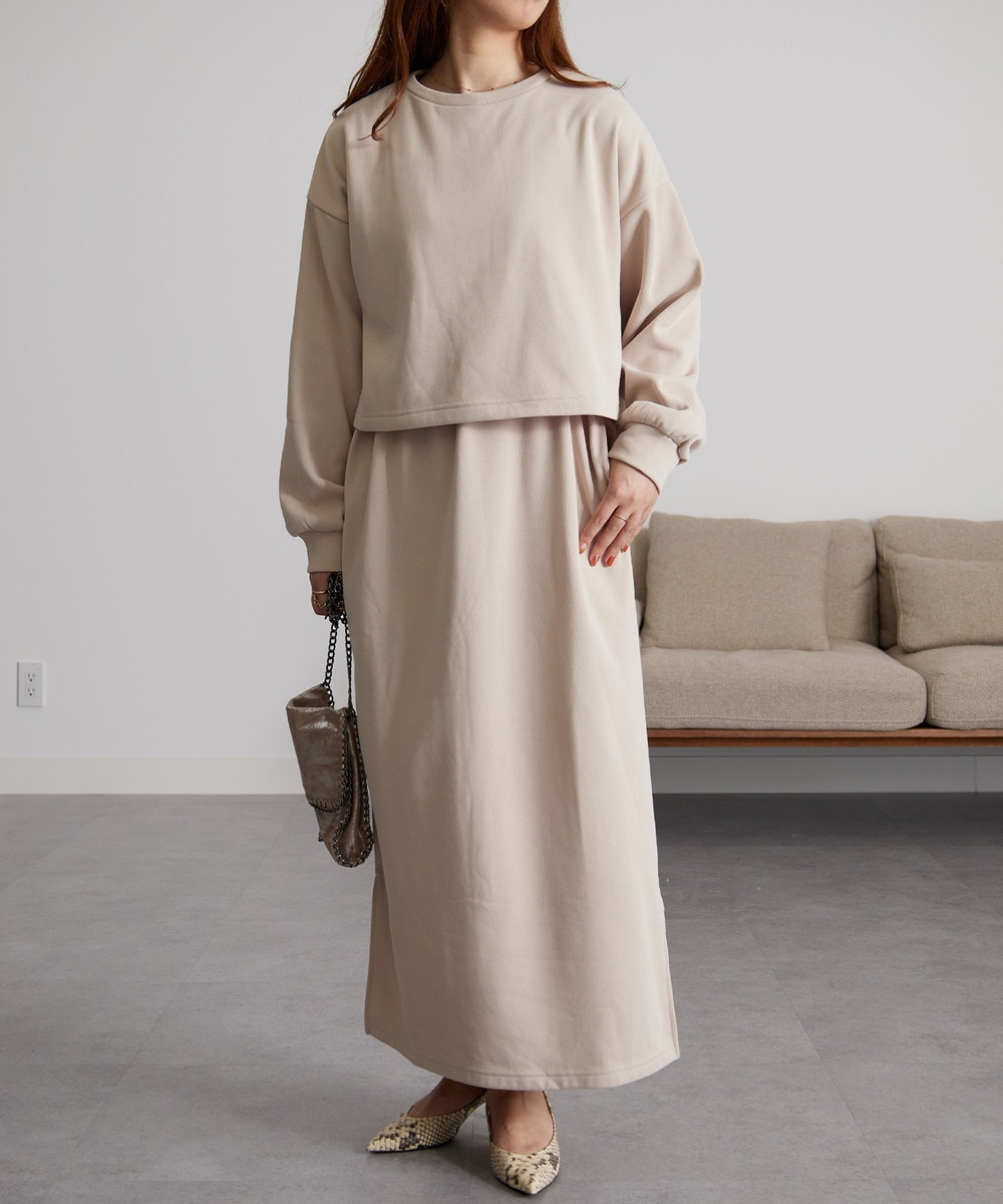 新色登場！》2WAYロゴスウェットフレアワンピース | バブ(Bab