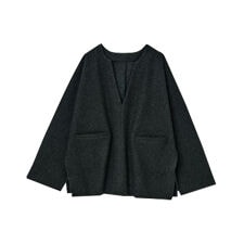 メルトン調素材深Ｖネックポンチョ