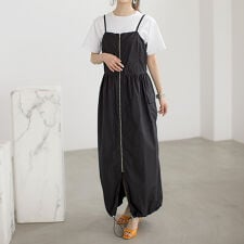 はっ水ジップアップキャミワンピ