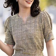 カットツイードきれいめブラウス