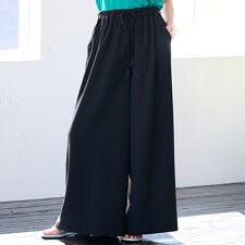 麻調ボリュームワイドパンツ
