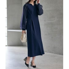 袖チュール重ねワンピース