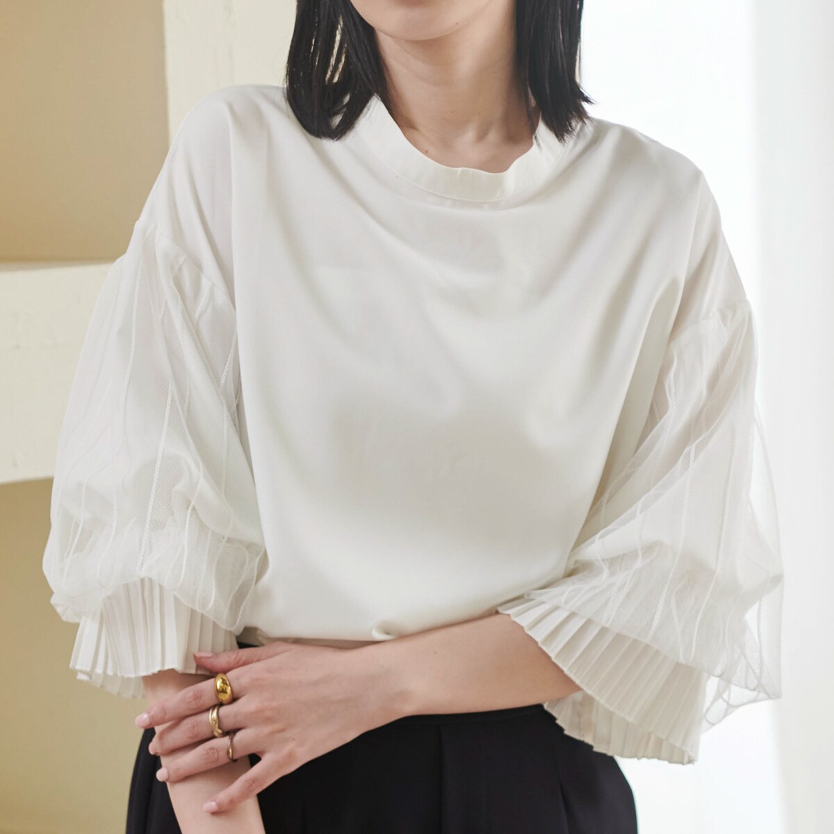 SIIILON フリル シアー ブラウス シャツ フロッキー SIIILON フリル シアー ブラウス シャツ フロッキー SIIILON フリル