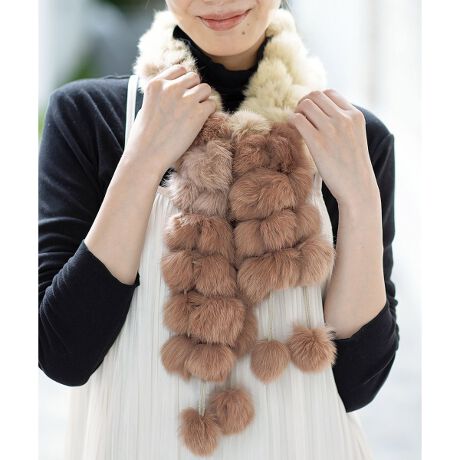 ラビットファーポンポンマフラー | ラナン(Ranan) | マルイウェブチャネル 