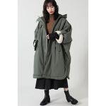 リサイクルナイロンパディングポンチョ|カーキ